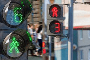 Des comptes à rebours au niveau des passages pour piétons.
